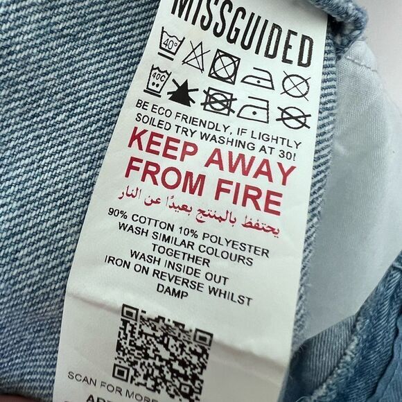 Missguided wide leg baggy high waist ombré jeans size 14 - Picture 14 of 14